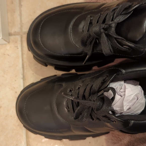 Shoedazzle Black Sabine Oxford Lug Sole Platform Loafers Sneakers - Picture 8 of 8